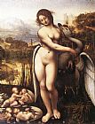 Leonardo da Vinci - Leda and the Swan painting